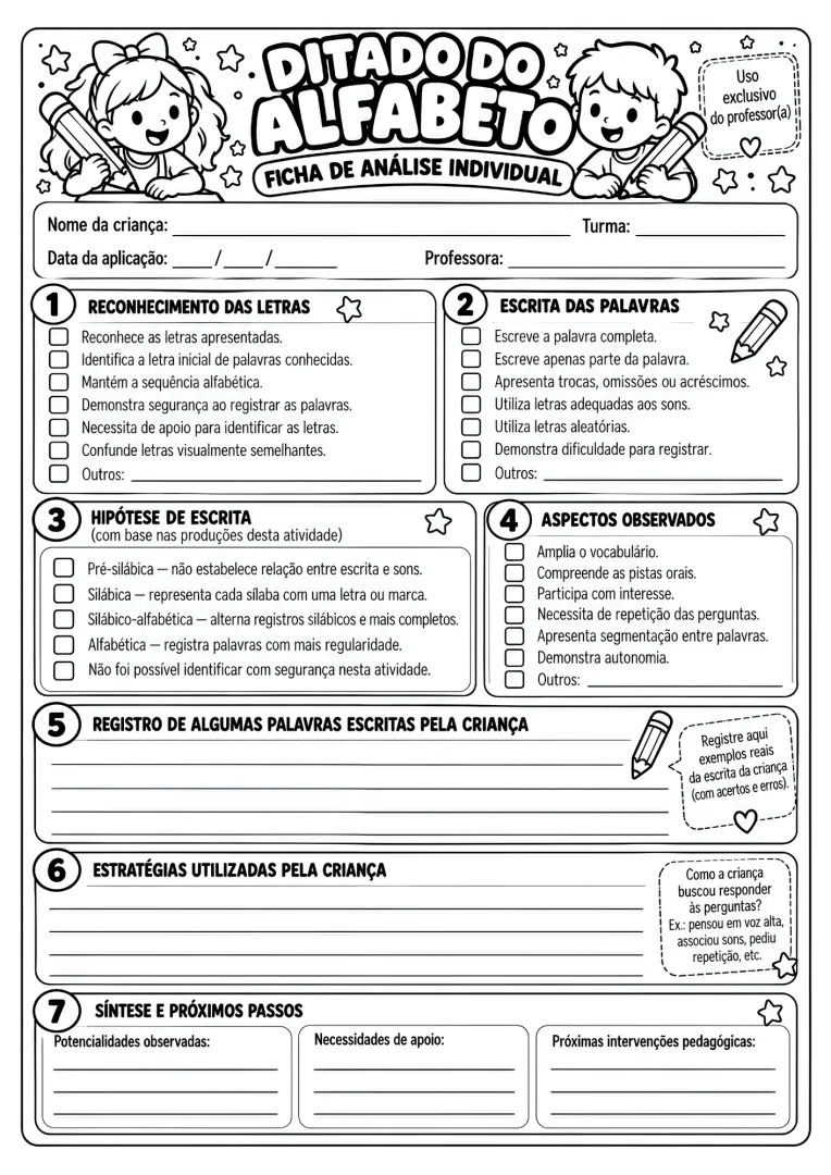 Ditado do Alfabeto com Cartinhas e Atividades de Escrita para Alfabetização em PDF — imagem 3