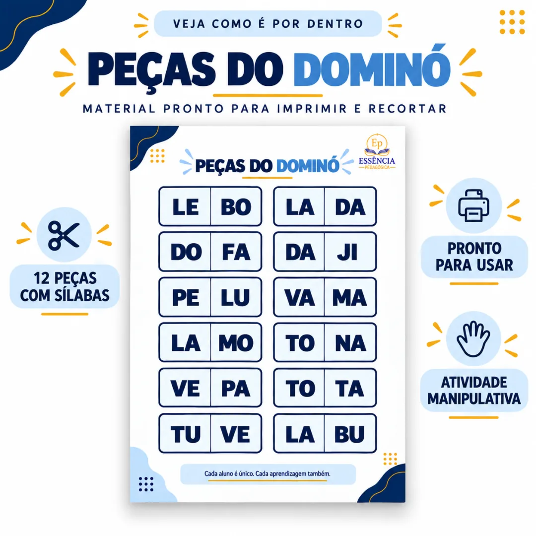 Dominó Silábico – Formando Palavras – 1º Ano – PDF — imagem 2