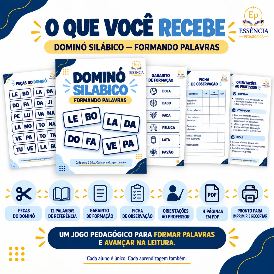 Dominó Silábico – Formando Palavras – Alfabetização – PDF — imagem 2
