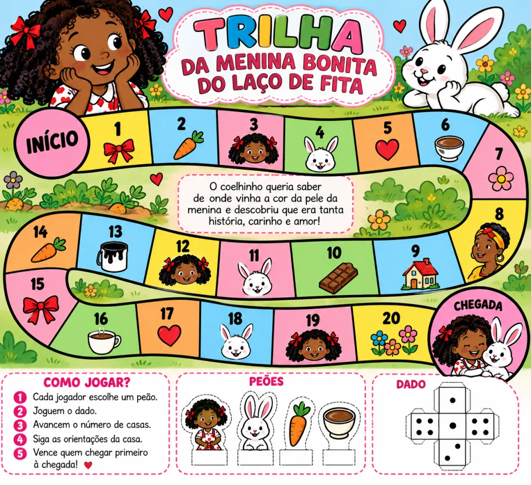 Menina Bonita do Laço de Fita - Jogo da Trilha - PDF Educação Infantil  — imagem 5