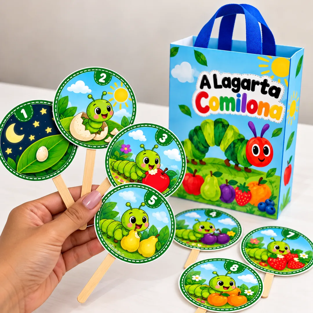 Sacola de História da Lagarta Comilona - PDF com 15 Páginas - Educação Infantil — imagem 3