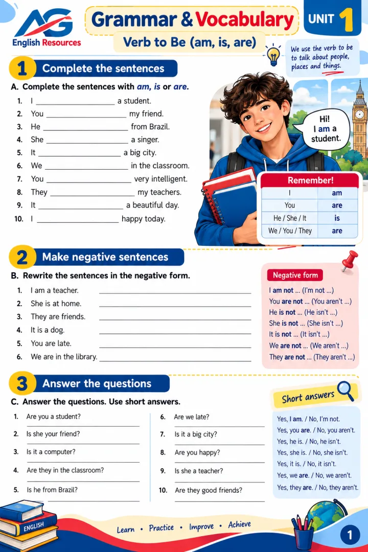 English Workbook 60 - 60 atividades de inglês nível A1 e A2 - ensino fundamental II - formato PDF — imagem 3