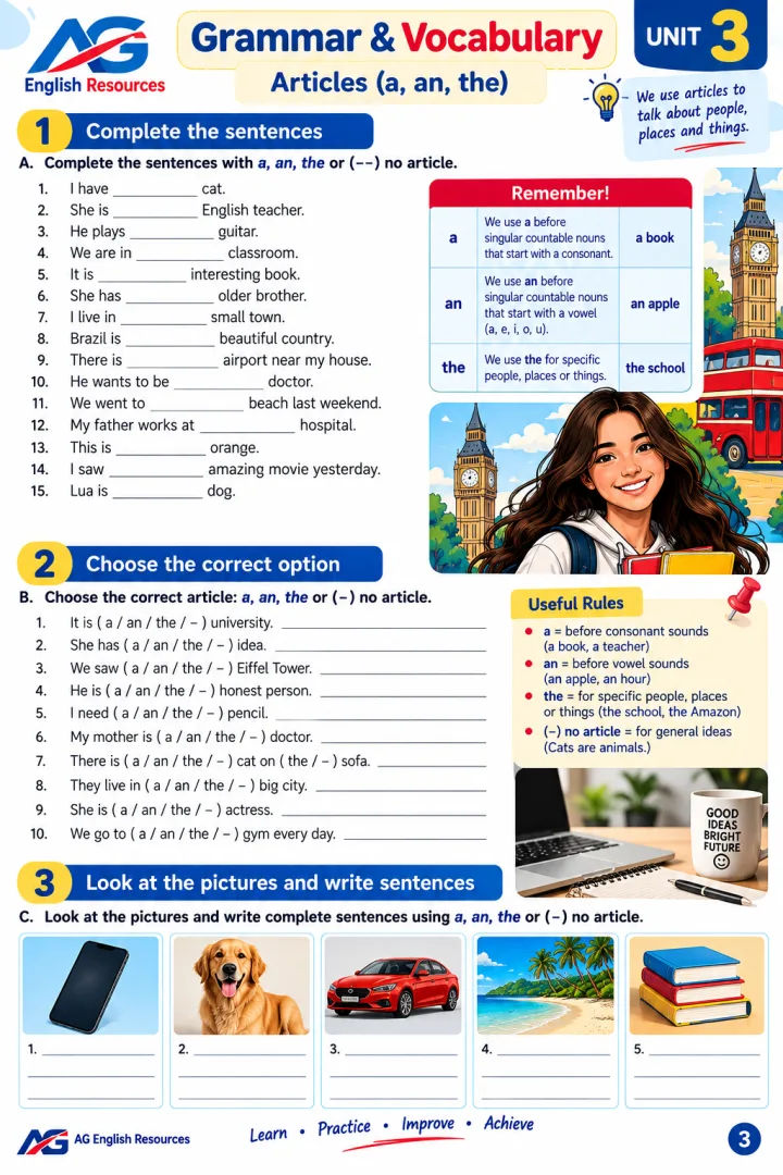 English Workbook 60 - 60 atividades de inglês nível A1 e A2 - ensino fundamental II - formato PDF — imagem 5