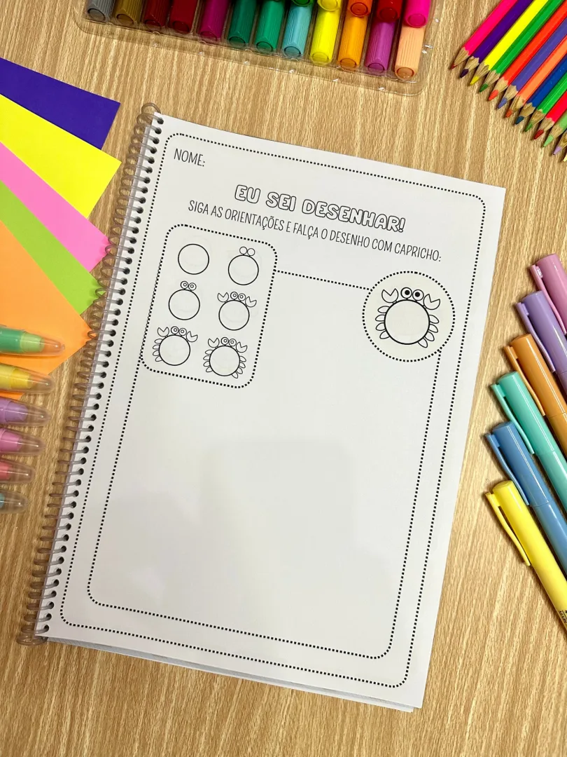 Apostila Eu Sei Desenhar PDF - Atividades de Coordenação Motora Fina, Grafomotricidade e Criatividade Infantil — imagem 4