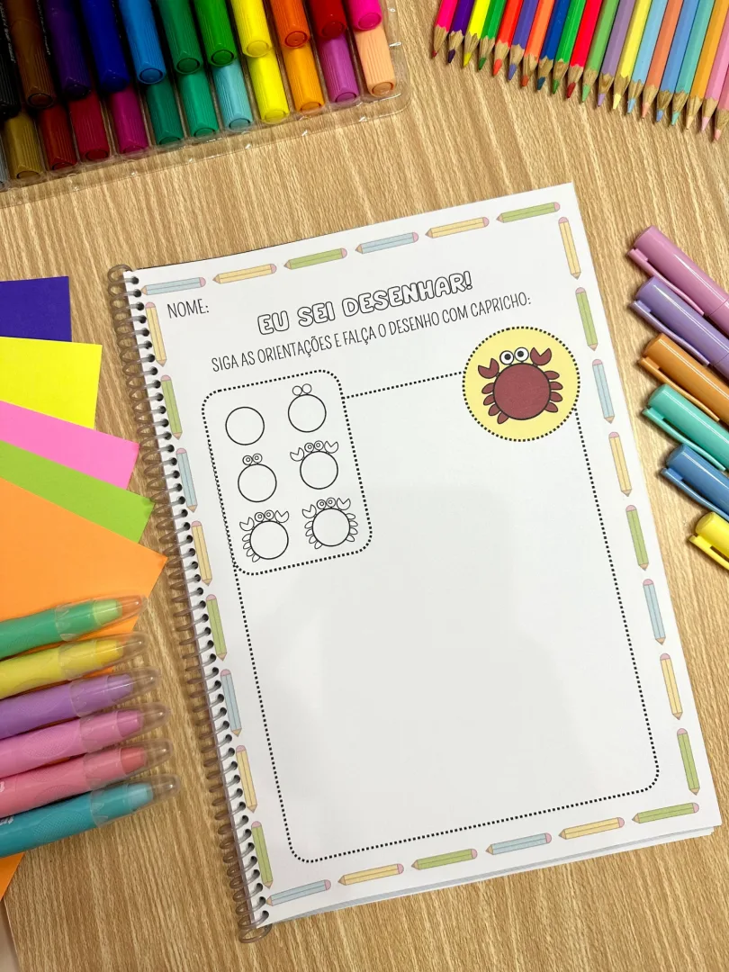 Apostila Eu Sei Desenhar PDF - Atividades de Coordenação Motora Fina, Grafomotricidade e Criatividade Infantil — imagem 5