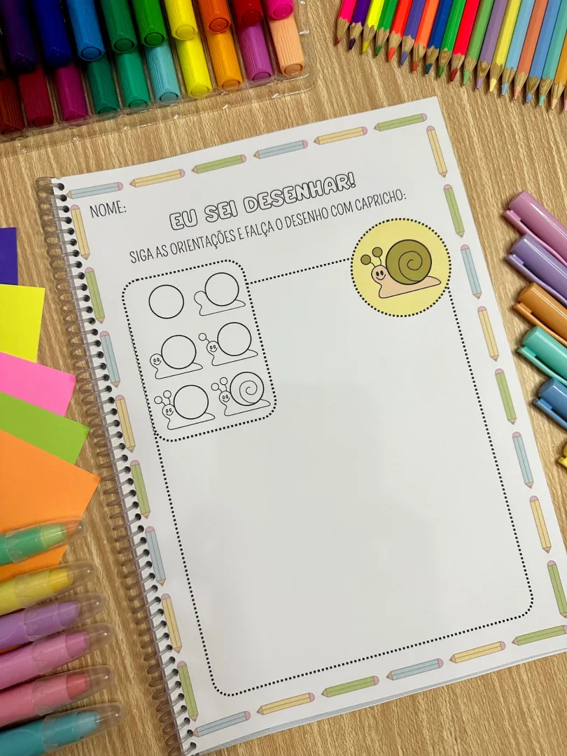 Apostila Eu Sei Desenhar PDF - Atividades de Coordenação Motora Fina, Grafomotricidade e Criatividade Infantil — imagem 6