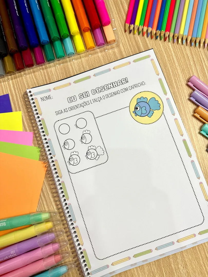 Apostila Eu Sei Desenhar PDF - Atividades de Coordenação Motora Fina, Grafomotricidade e Criatividade Infantil — imagem 7
