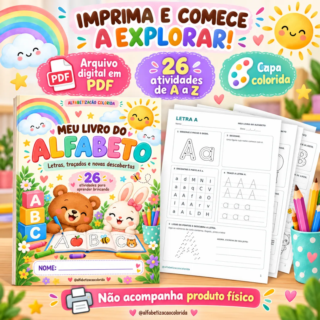 Explorando o ABC — Atividades de Letras e Traçados em PDF — imagem 2
