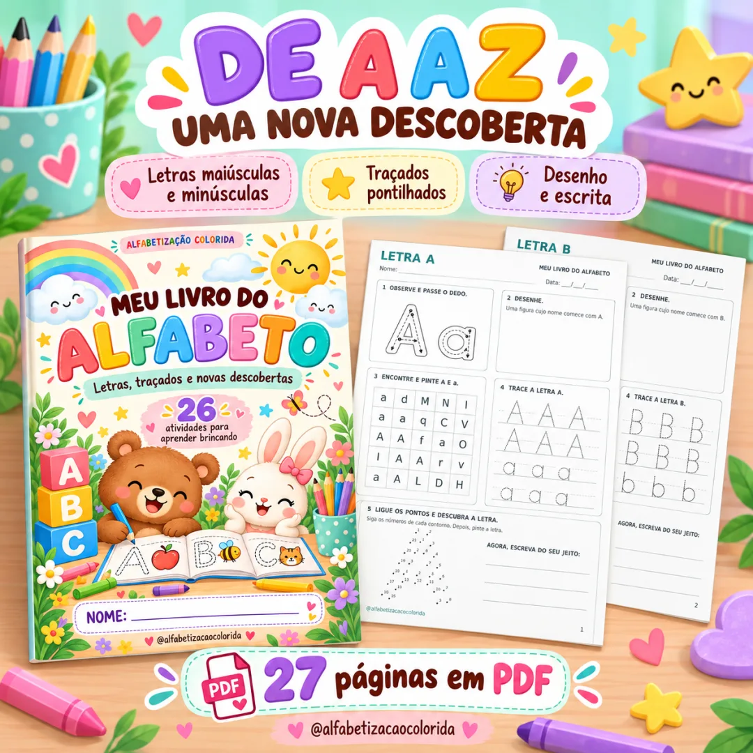 Explorando o ABC — Atividades de Letras e Traçados em PDF — imagem 3