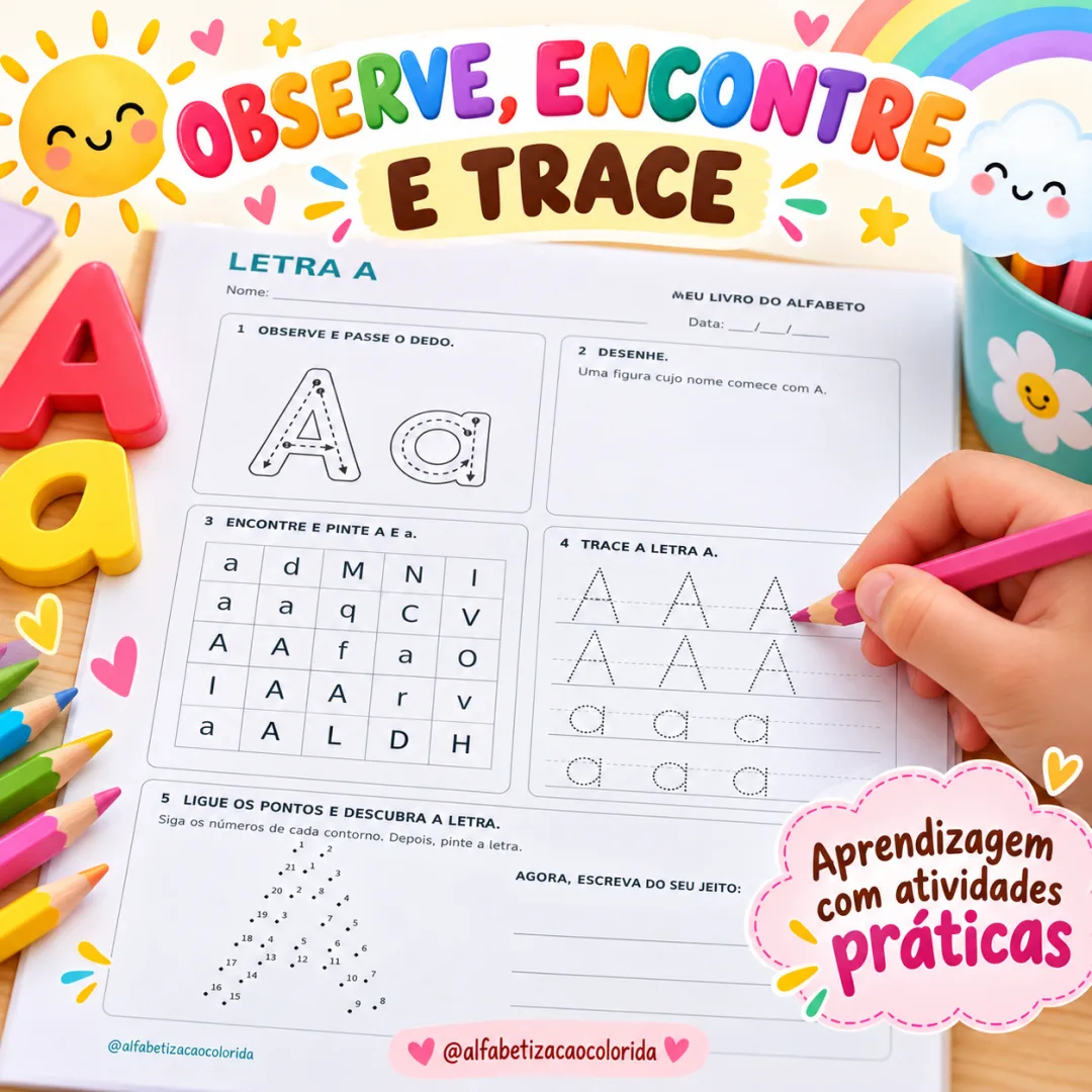Explorando o ABC — Atividades de Letras e Traçados em PDF — imagem 4