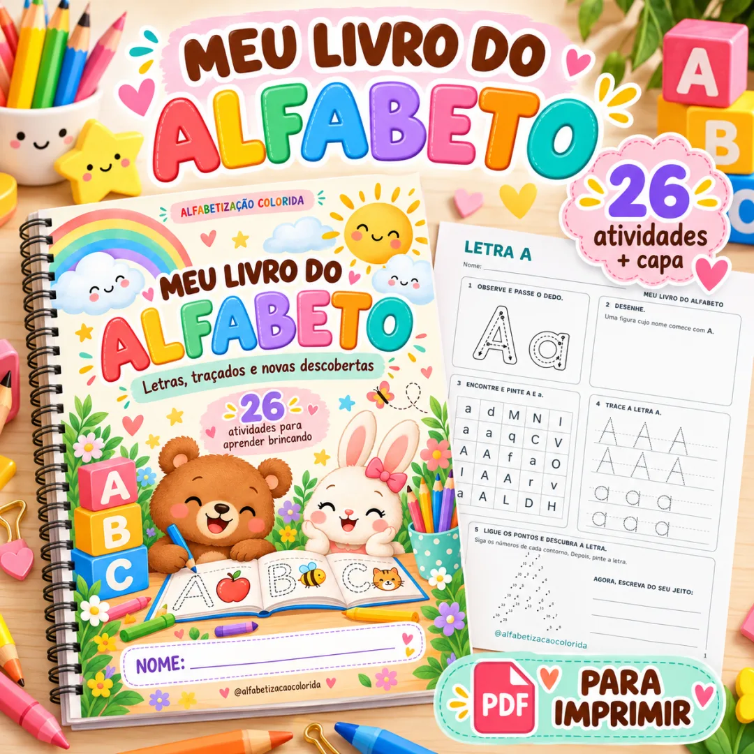 Explorando o ABC — Atividades de Letras e Traçados em PDF — imagem 5
