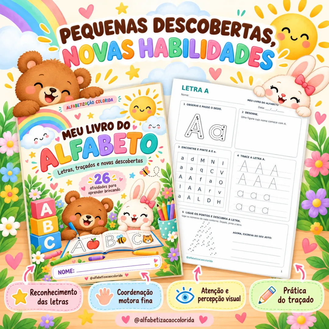 Explorando o ABC — Atividades de Letras e Traçados em PDF — imagem 6