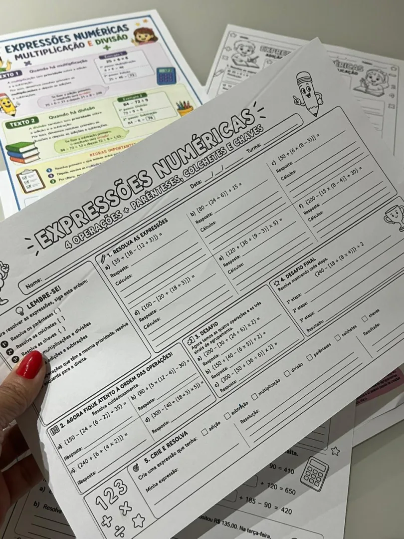 EXPRESSÕES NUMÉRICAS — 4 OPERAÇÕES — imagem 2