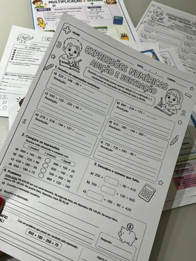 EXPRESSÕES NUMÉRICAS — 4 OPERAÇÕES — imagem 3