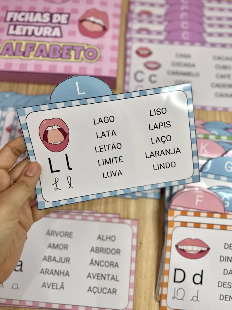 Fichas de Leitura do Alfabeto — 109 Fichas com Boquinhas em PDF — imagem 3