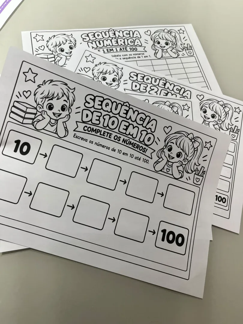 Fichas Matemáticas — Sequência Numérica - Ensino Fundamental 1 - PDF — imagem 4