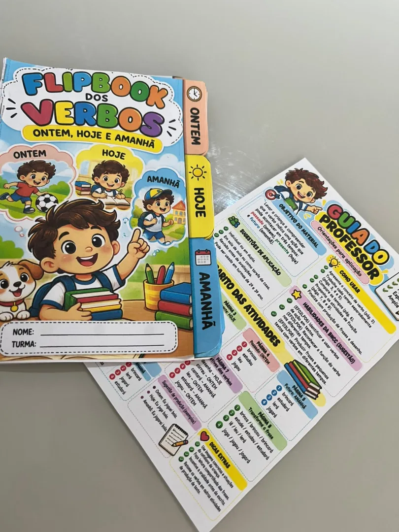 Flipbook dos Verbos – Atividade de Tempos Verbais: Passado, Presente e Futuro em PDF para 2º e 3º Ano — imagem 2