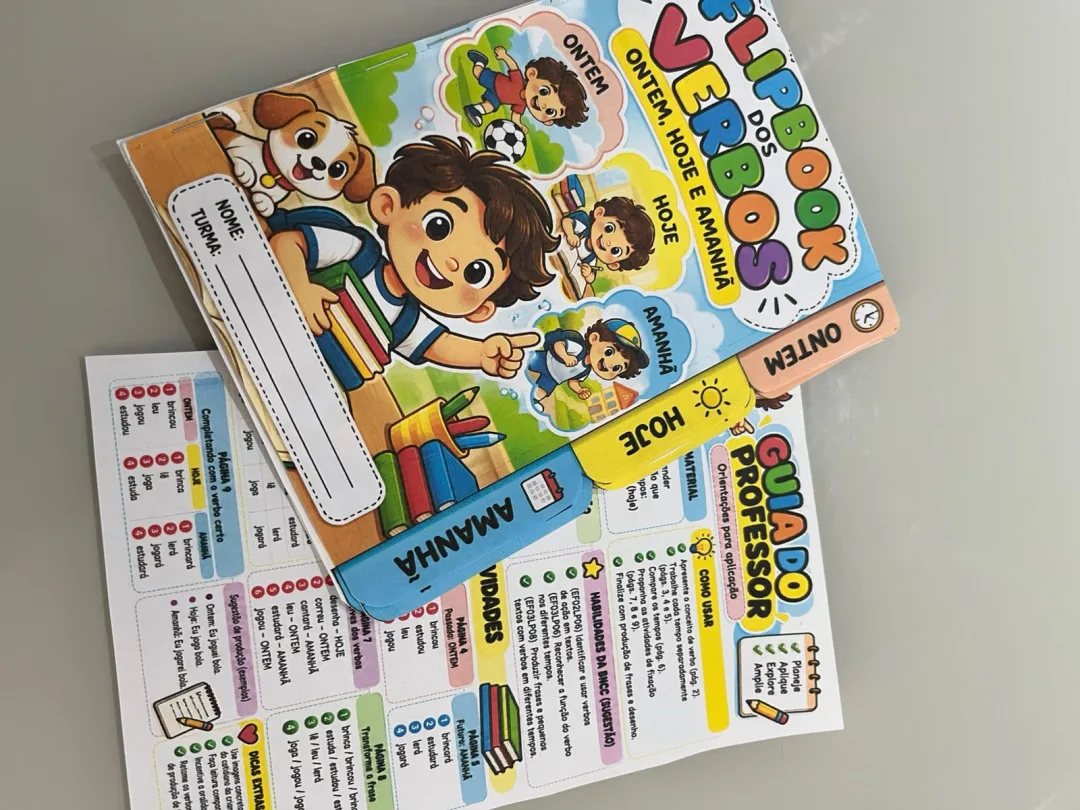 Flipbook dos Verbos – Atividade de Tempos Verbais: Passado, Presente e Futuro em PDF para 2º e 3º Ano — imagem 3