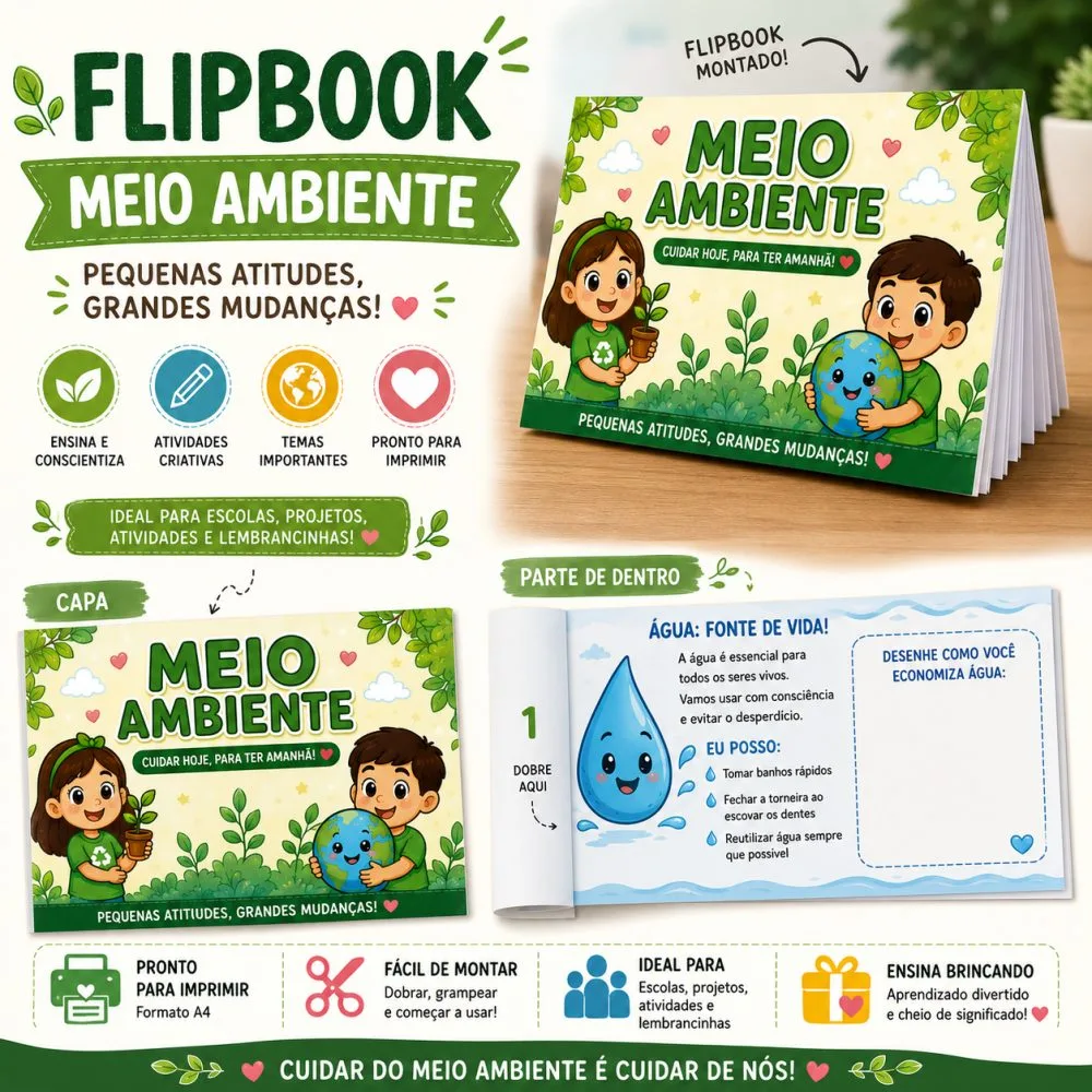 Flipbook Meio Ambiente — Pronto para Imprimir — imagem 2