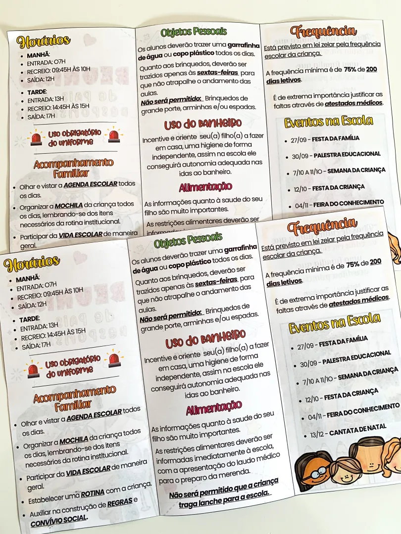 Folder Reunião de Pais Editável — imagem 5
