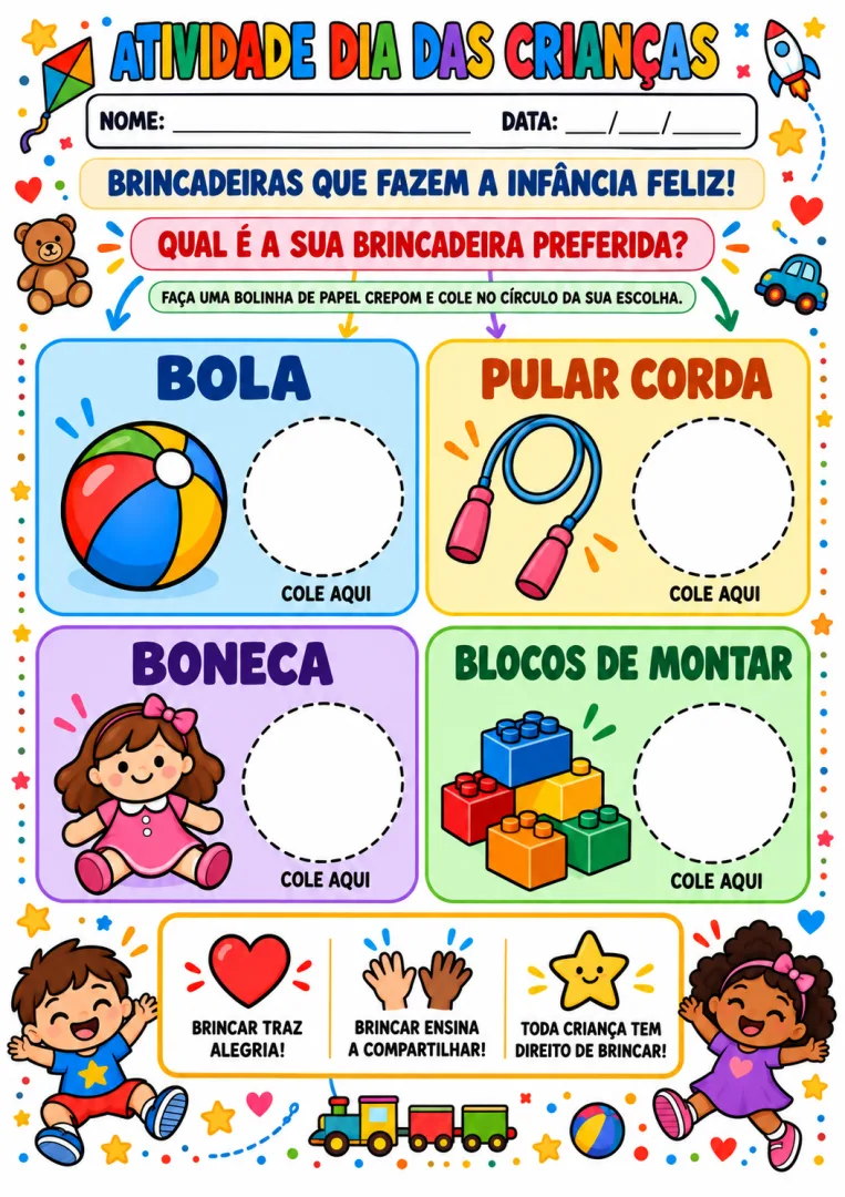 FOLHA DE ATIVIDADE DIA DAS CRIANÇAS.  — imagem 4