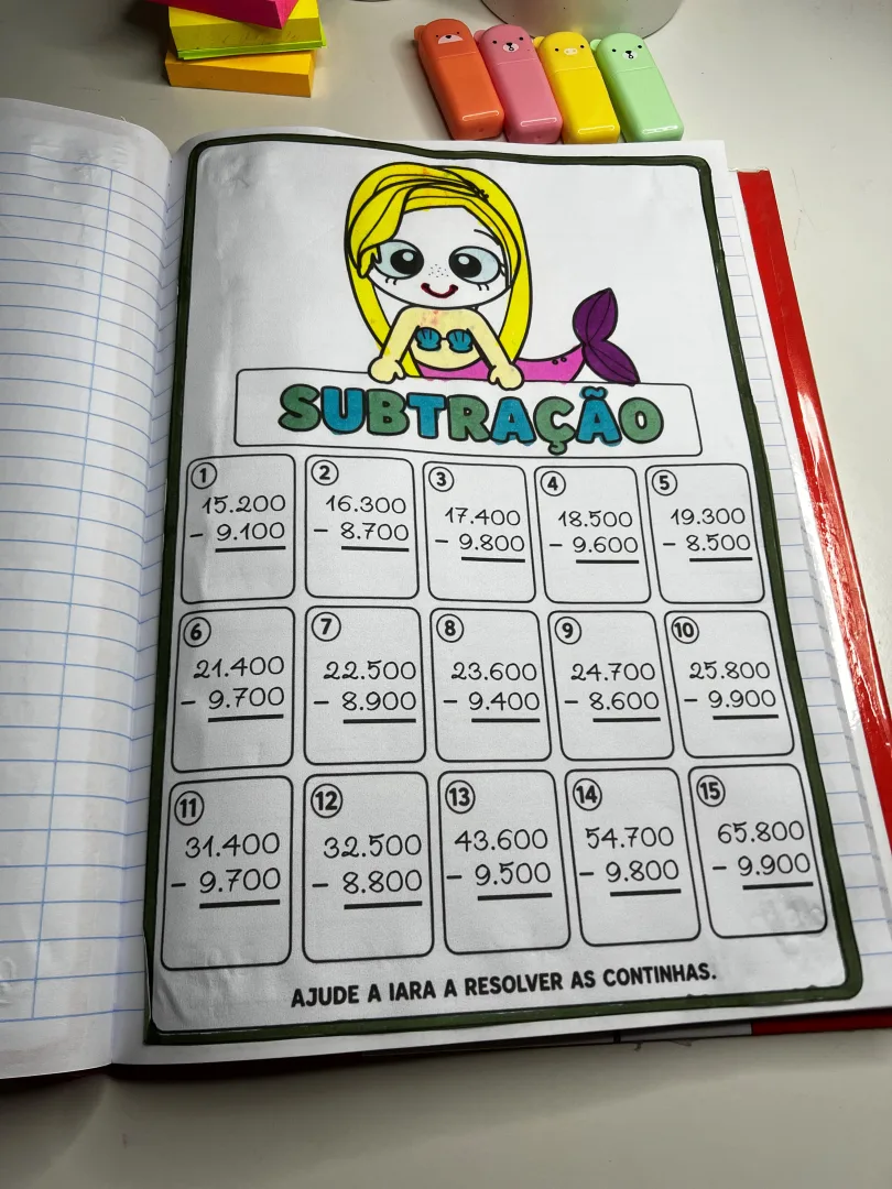  FOLHINHAS DAS 4 OPERAÇÕES – 4º ANO | TEMA FOLCLORE — imagem 2
