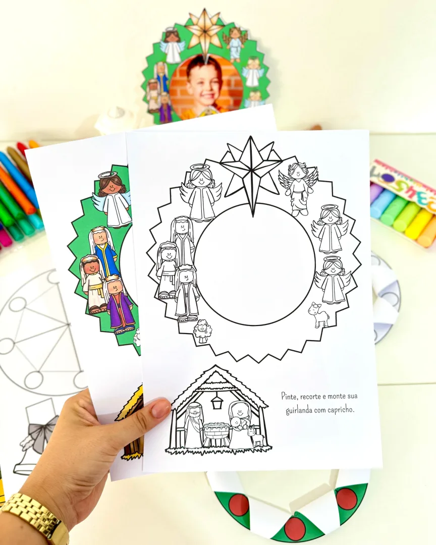 Guirlandas de Natal: Atividades de Recorte e Colagem para Educação Infantil - PDF — imagem 2