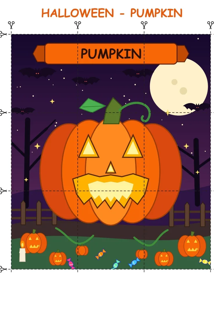 Halloween 9 Quebra-Cabeças para Imprimir 1 Ano Pdf — imagem 3