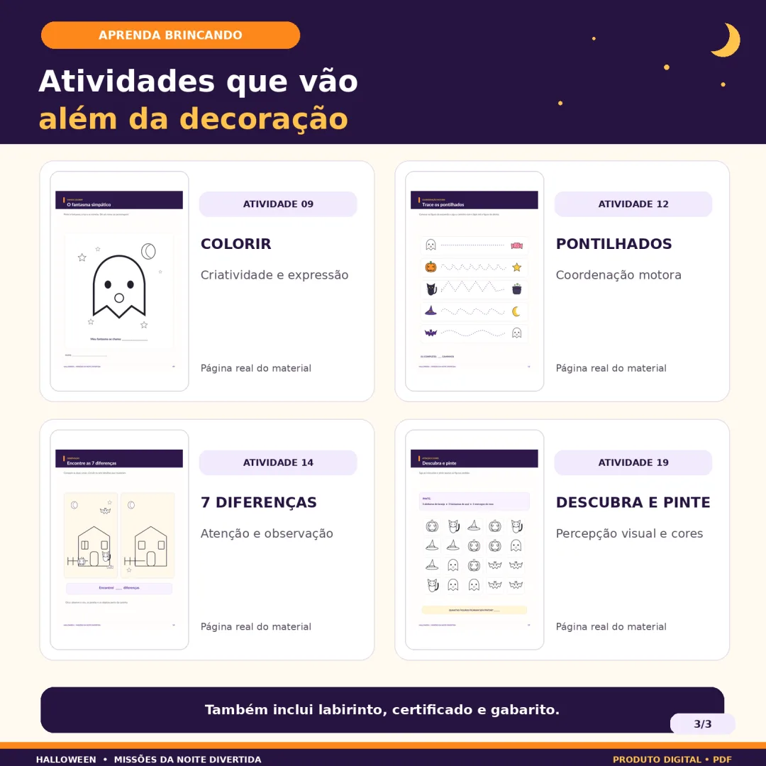 Halloween – Missões da Noite Divertida jogo ''3 a 7 anos'' PDF — imagem 4