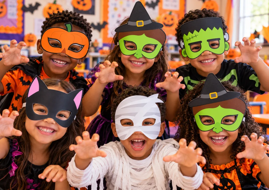Halloween - Painel e Máscaras - PDF - 4 Folhas A4 — imagem 2