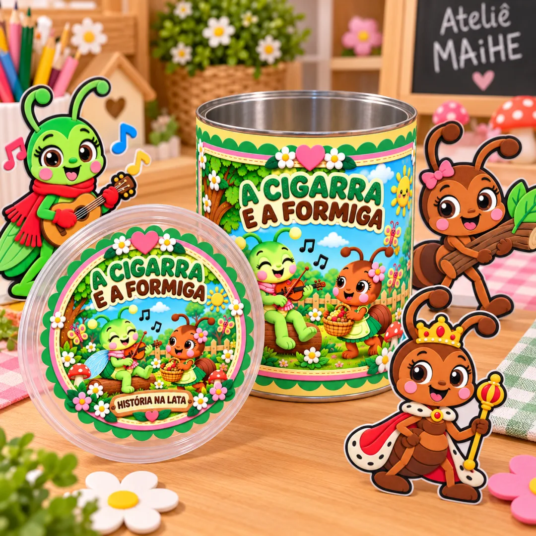 História Na Lata – A Cigarra E A Formiga - Kit - Educação Infantil - Arquivo Digital — imagem 2