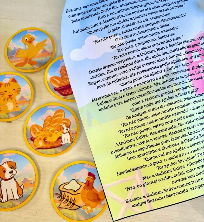 História na Luva A Galinha Ruiva PDF Educação Infantil  — imagem 3