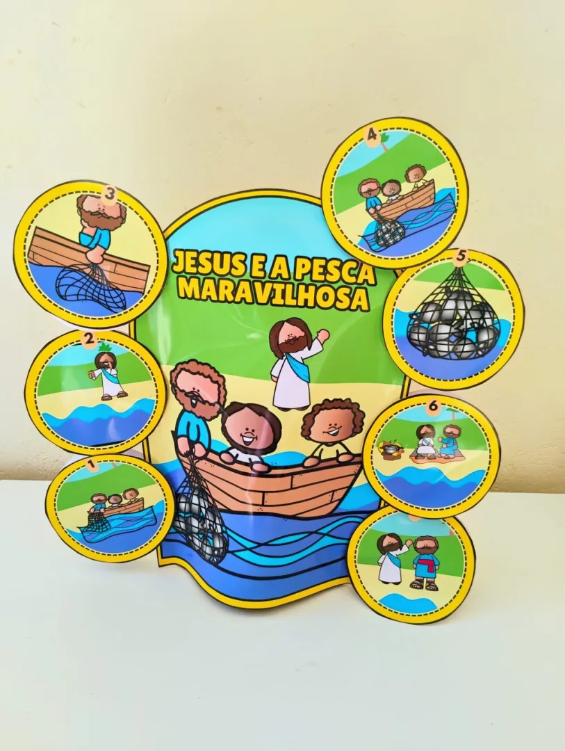 História na Luva Jesus e a Pesca Milagrosa — Pronto para Imprimir — imagem 2