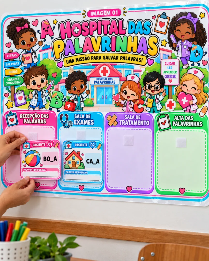 Hospital das Palavrinhas – Kit de Alfabetização com 46 Páginas Atividades Lúdicas para Imprimir PDF — imagem 3