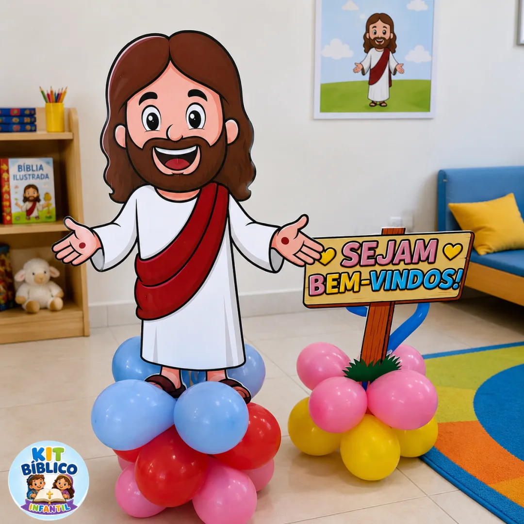 Jesus Sejam Bem-Vindos | Display de Chão em PDF para Ministério Infantil — imagem 4