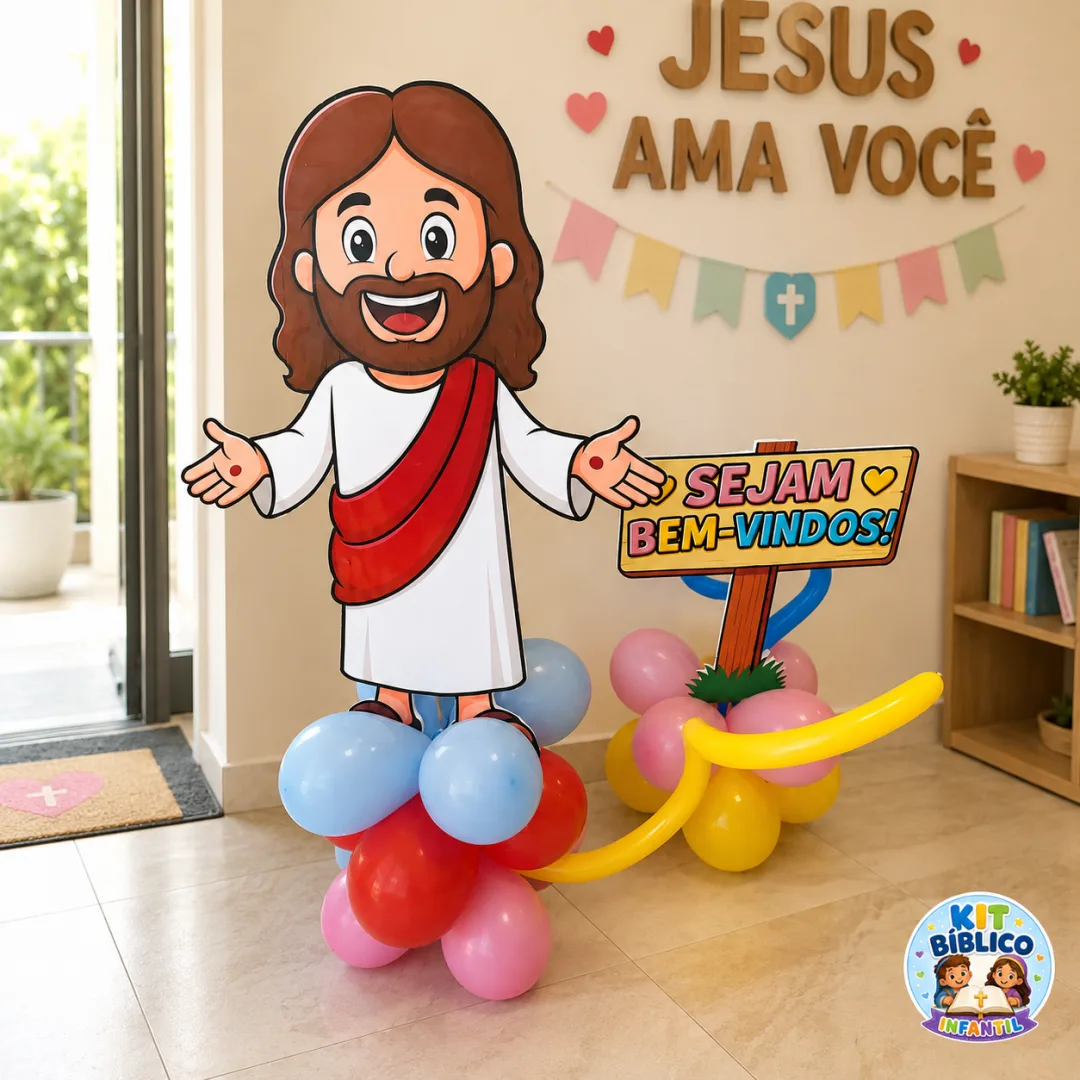 Jesus Sejam Bem-Vindos | Display de Chão em PDF para Ministério Infantil — imagem 3