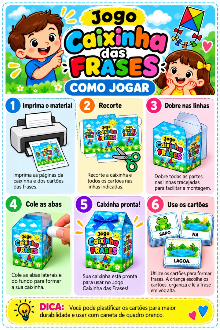 Jogo Caixinha das Frases PDF - Alfabetização — imagem 4