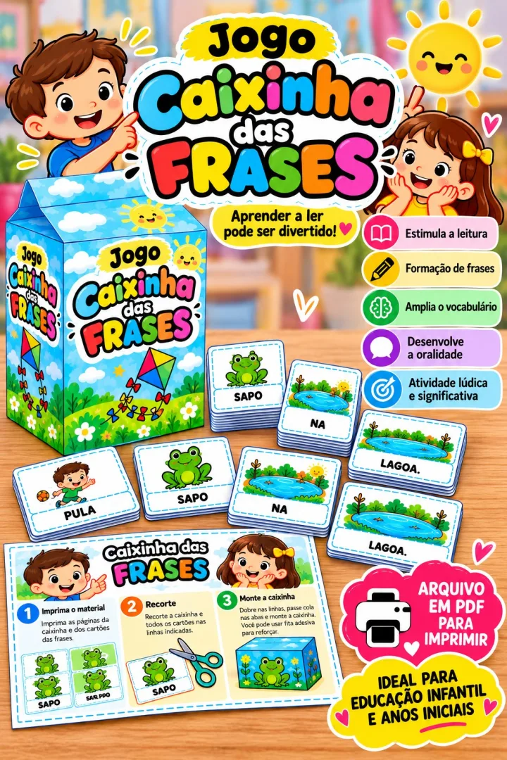 Jogo Caixinha das Frases PDF - Alfabetização — imagem 6