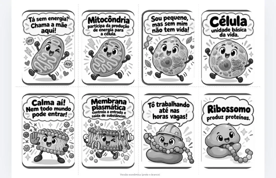 Jogo da memória: Células e níveis de organização 6°ano em PDF — imagem 3