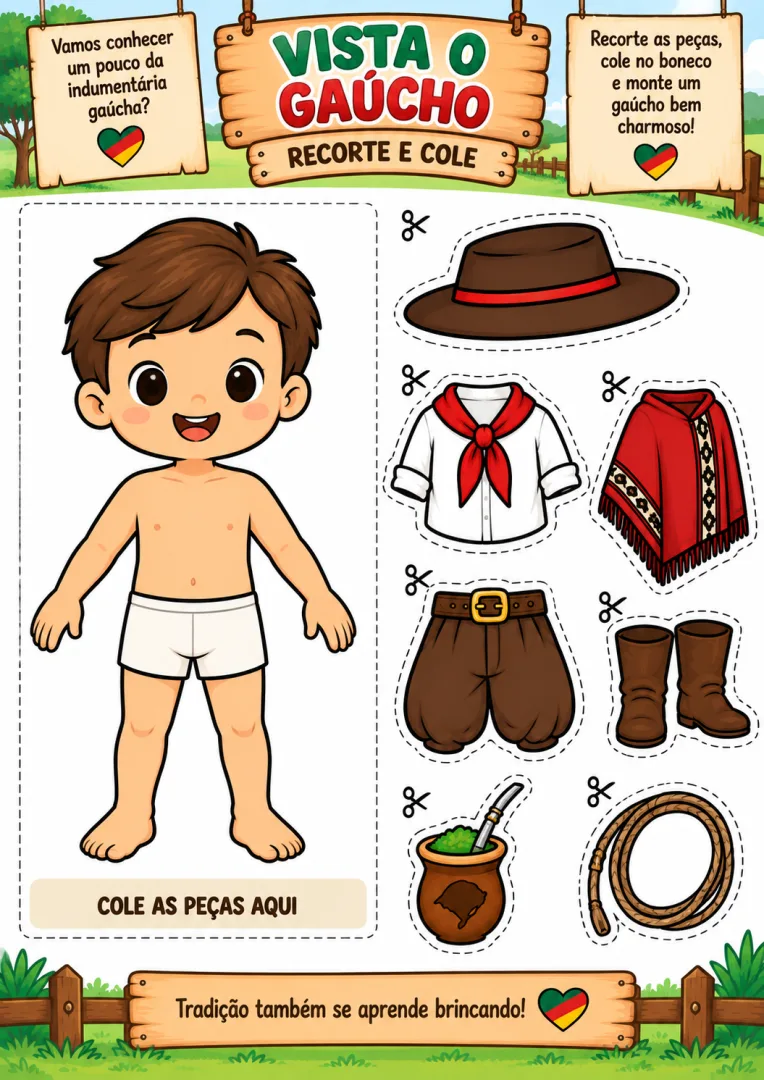Jogo da Velha da Cultura Gaúcha — Atividade para Imprimir — imagem 3