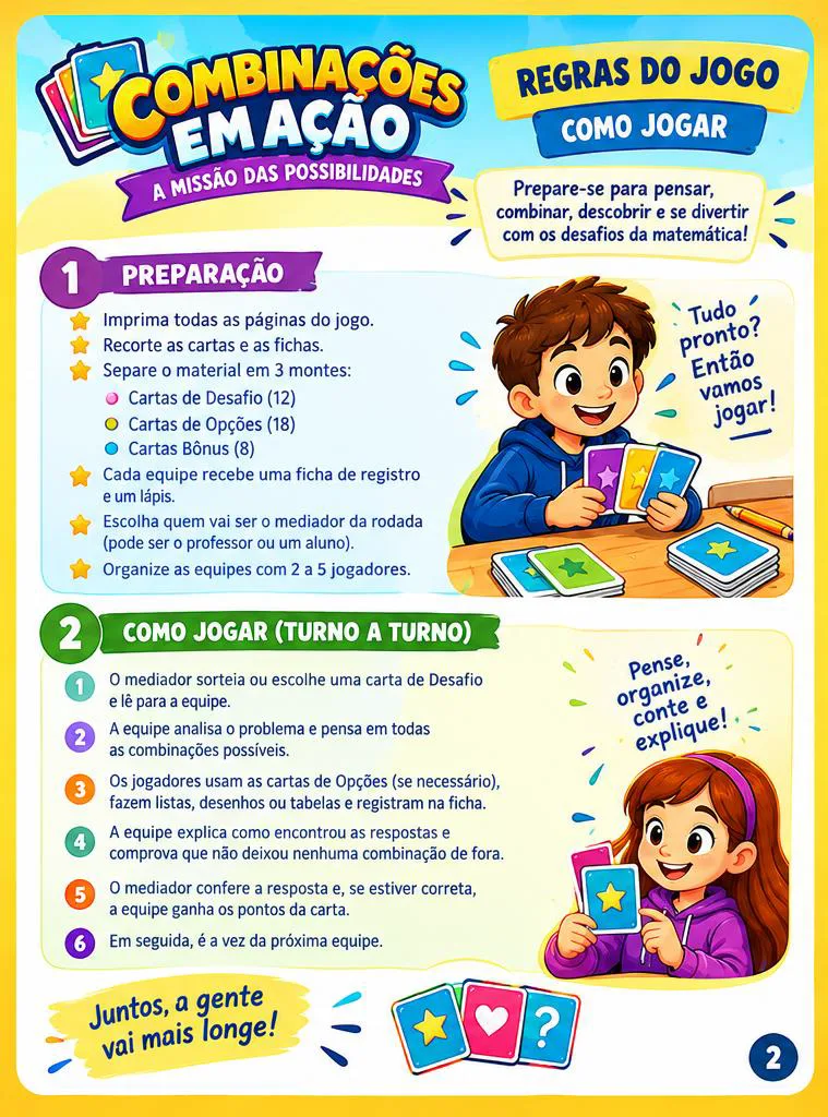 Jogo de Combinatória: Possibilidades e a Multiplicação em pdf 5º ano — imagem 4