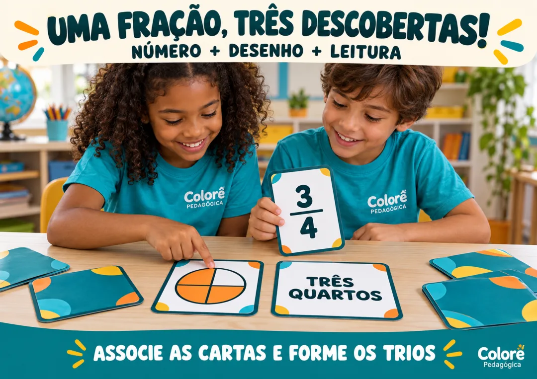 Jogo de Frações para Imprimir 3º e 4º Ano — 36 Cartas — imagem 2