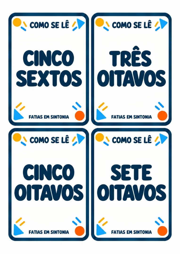 Jogo de Frações para Imprimir 3º e 4º Ano — 36 Cartas — imagem 6