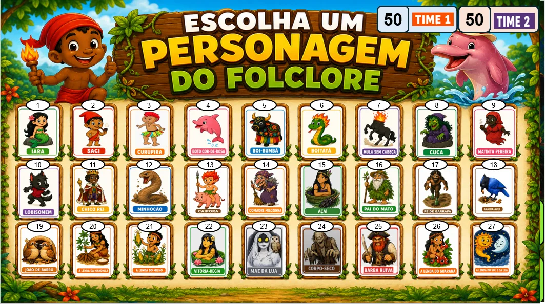 Jogo de Pronomes com Personagens do Folclore Brasileiro em power pont para o4º, 5º ou 6º ano.ppsx — imagem 3