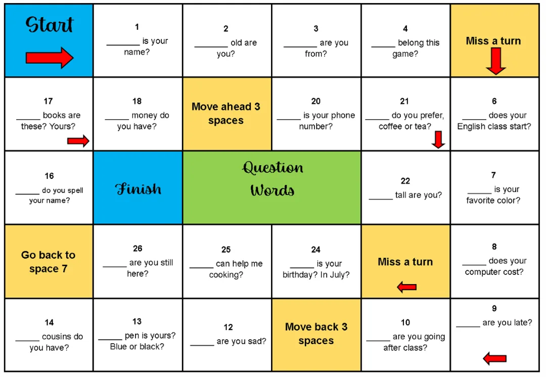 Jogo em PDF: Question Words para Ensino Fundamental — imagem 2