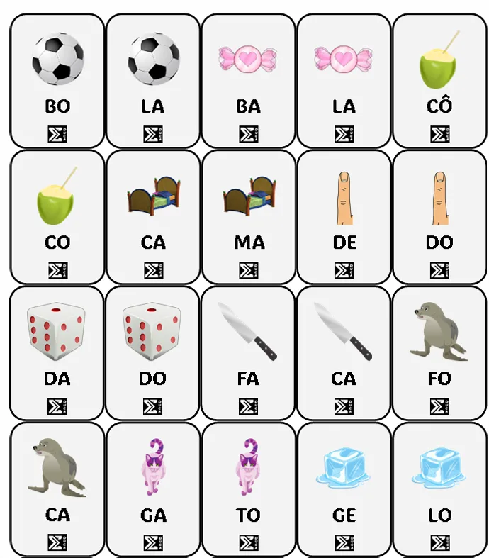 Jogo em PDF: Sílabas da Memória para Alfabetização — imagem 2