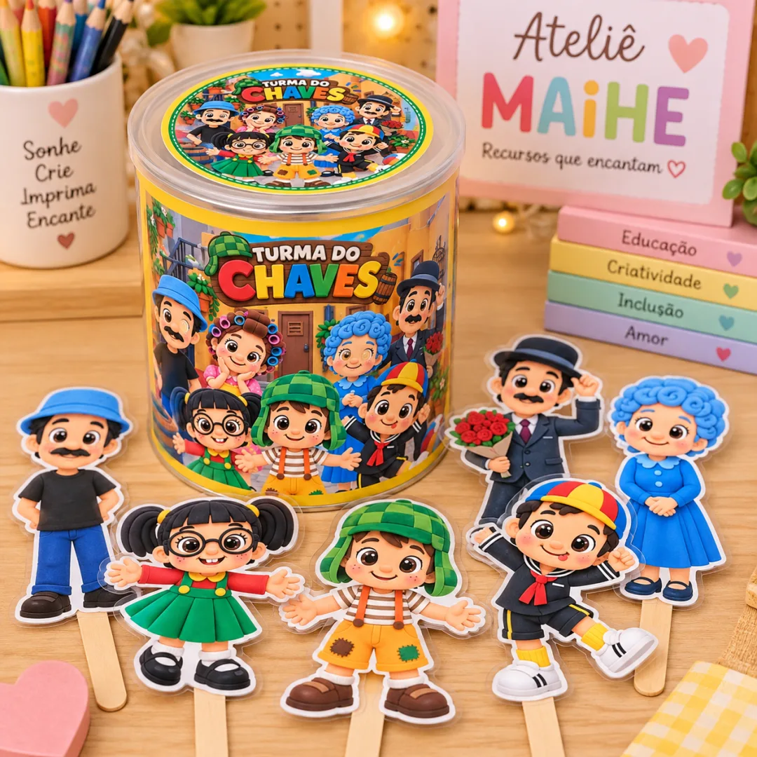 Lata / Caixa Turma Do Chaves - Educação infantil - Arquivo Digital - Contação de História — imagem 2