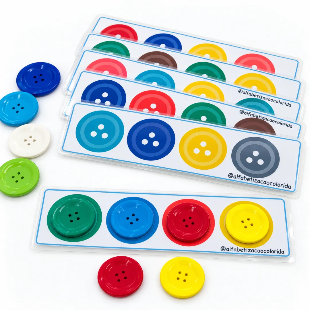 Jogo Pareamento de Botões e Cores em PDF – Atividade de Coordenação Motora e Percepção Visual — imagem 3
