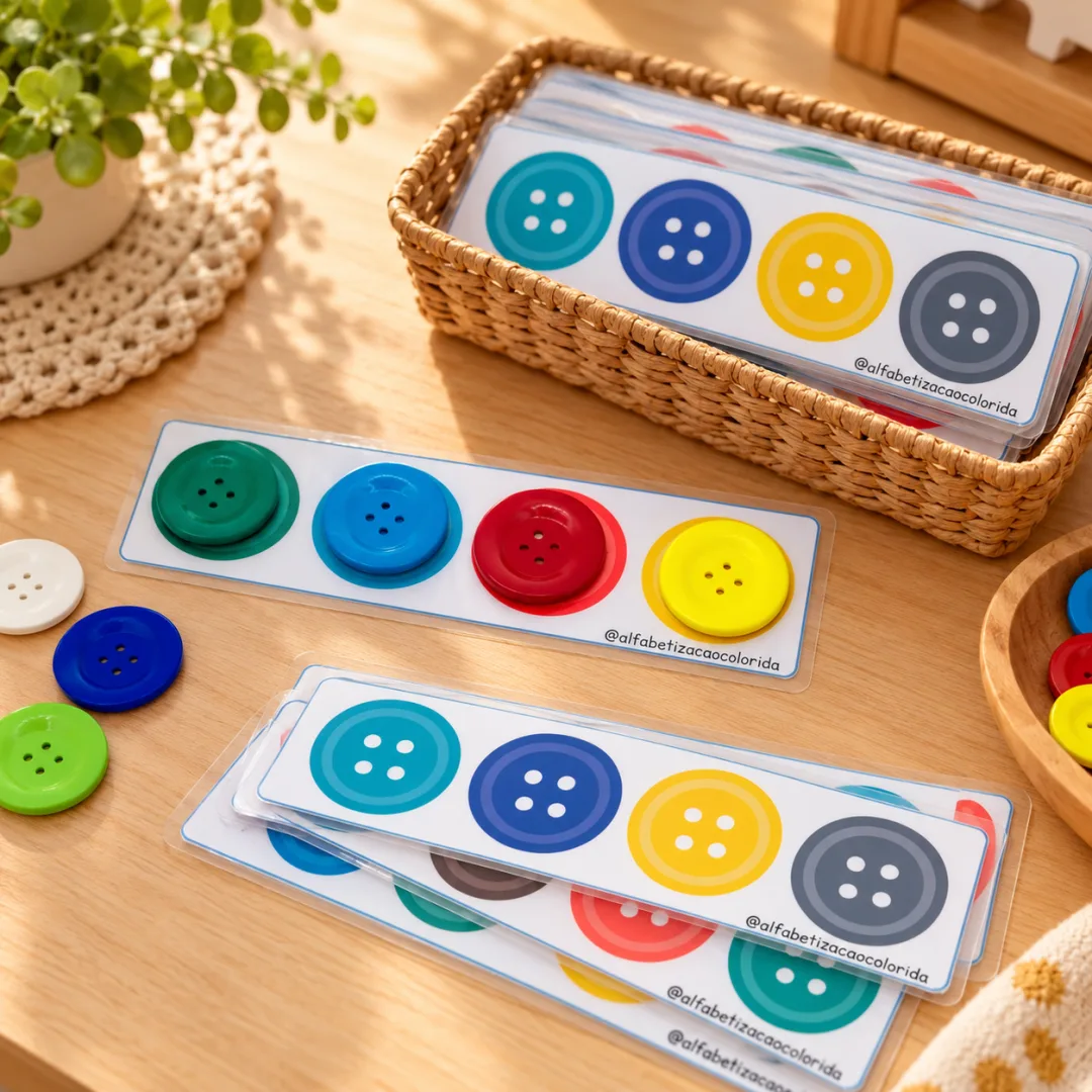 Jogo Pareamento de Botões e Cores em PDF – Atividade de Coordenação Motora e Percepção Visual — imagem 4