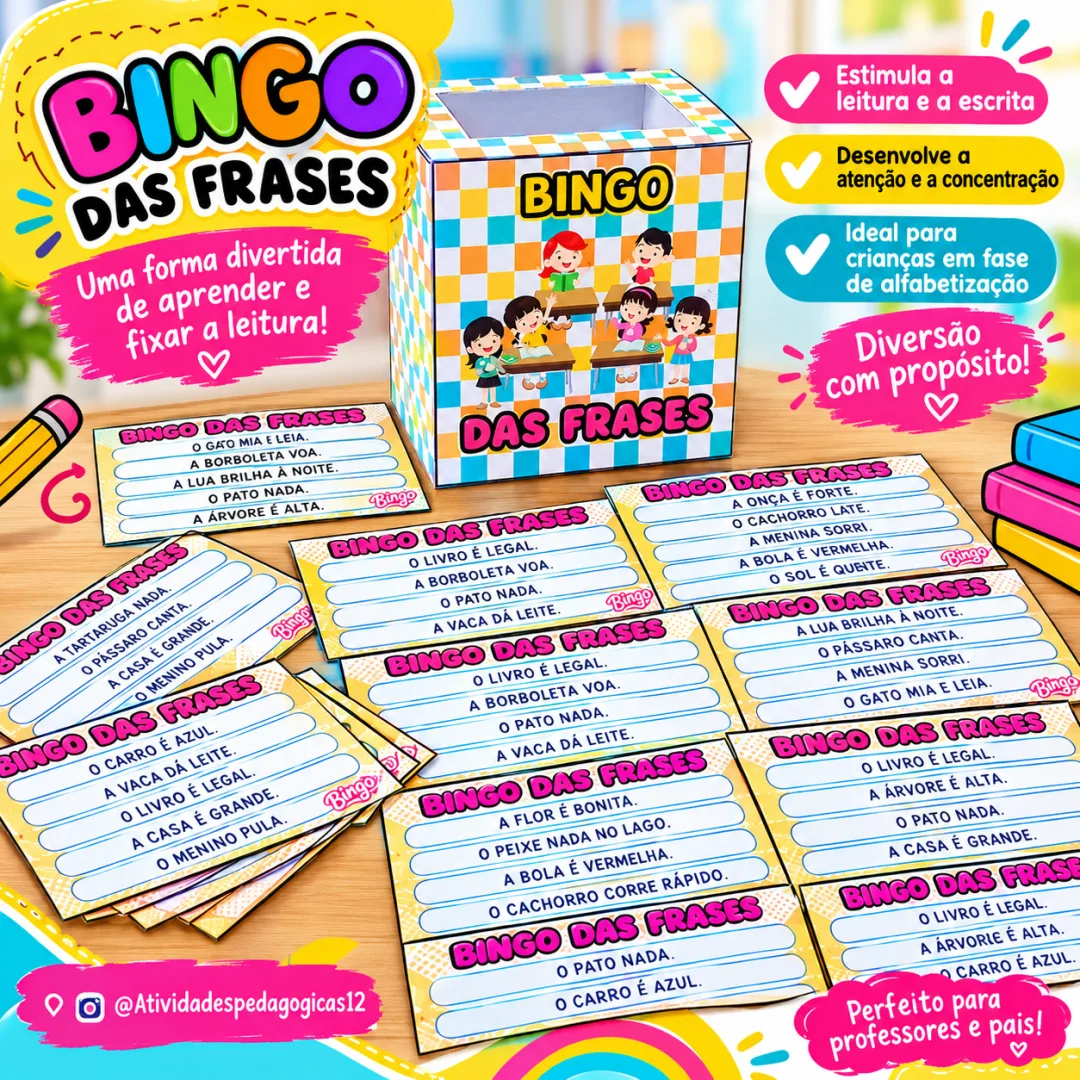 Jogo Pedagógico Bingo das Frases em PDF — imagem 5